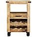 Carrello da Cucina 55x40x80 cm in Legno Massello Rustico di Mango - Foto miniatura 4