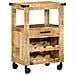 Carrello da Cucina 55x40x80 cm in Legno Massello Rustico di Mango - Foto miniatura 8