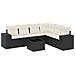 Set Divani da Giardino con Cuscini 7pz Nero Polyrattan - Foto miniatura 1