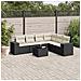 Set Divani da Giardino con Cuscini 7pz Nero Polyrattan - Foto miniatura 2