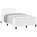 Letto a molle  con materasso bianco matrimoniale piccolo in similpelle, Testata  design semplice bianco puro 100 cm in similpelle - Foto miniatura 1