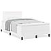 Letto a molle  con materasso bianco matrimoniale piccolo in similpelle, Testata  design semplice bianco puro 100 cm in similpelle - Foto miniatura 4