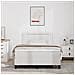 Letto a molle  con materasso bianco matrimoniale piccolo in similpelle, Testata  design semplice bianco puro 100 cm in similpelle - Foto miniatura 5
