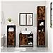 Set Mobili da Bagno 4 pz Rovere Fumo in Legno Multistrato - Foto miniatura 4