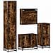 Set Mobili da Bagno 4 pz Rovere Fumo in Legno Multistrato - Foto miniatura 8