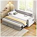 Divano Letto Imbottito 90/180x190 Cm, Con Impianto Stereo Smart Bluetooth, Caricatore Usb, Vani Portaoggetti E Rete A Doghe, Tessuto Velour, Grigio Chiaro, Senza Materasso - Foto miniatura 1