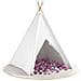 Tenda Teepee Bianco 120 x 120 x 150 cm Tessuto e Plastica - Foto miniatura 3