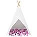 Tenda Teepee Bianco 120 x 120 x 150 cm Tessuto e Plastica - Foto miniatura 6
