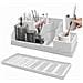 Organizzatore Porta Spazzolini Da Bagno In Silicone 2-in-1 - Contenitore Con Vassoio Di Drenaggio White - Foto miniatura 1