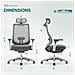 Atlas Sedia Da Ufficio Ergonomica In Rete - Sedia Da Direttore Con Poggiatesta, Braccioli 4d, Seduta Scorrevole E Blocco Dell'inclinazione, Grigio Scuro - Foto miniatura 2