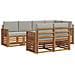 Set divani con cuscino 7 pcs Grigio Naturale e Chiaro - Foto miniatura 1