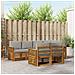 Set divani con cuscino 7 pcs Grigio Naturale e Chiaro - Foto miniatura 2