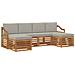 Set divani con cuscino 6 pcs Grigio Naturale e Chiaro - Foto miniatura 1