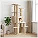 Albero per gatti con pali per graffiare in sisal Crema 161 cm - Foto miniatura 2