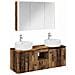 Set di Armadi da Bagno 4 pcs Legno antico Legno ingegnerizzato - Foto miniatura 1