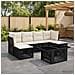 Set Divano da Giardino 7 pz Nero polyrattan - Foto miniatura 6