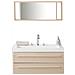 Mobiletto Lavabo Beige E Argento A 2 Cassetti Con Moderno Specchio Barcelona - Foto miniatura 11