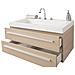 Mobiletto Lavabo Beige E Argento A 2 Cassetti Con Moderno Specchio Barcelona - Foto miniatura 12