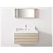 Mobiletto Lavabo Beige E Argento A 2 Cassetti Con Moderno Specchio Barcelona - Foto miniatura 2