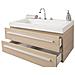 Mobiletto Lavabo Beige E Argento A 2 Cassetti Con Moderno Specchio Barcelona - Foto miniatura 3