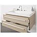 Mobiletto Lavabo Beige E Argento A 2 Cassetti Con Moderno Specchio Barcelona - Foto miniatura 4