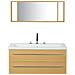 Mobiletto Lavabo Beige E Argento A 2 Cassetti Con Moderno Specchio Barcelona - Foto miniatura 22