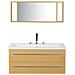 Mobiletto Lavabo Beige E Argento A 2 Cassetti Con Moderno Specchio Barcelona - Foto miniatura 18