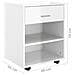 Mobiletto con Ruote Bianco Lucido 46x36x59 cm Legno Multistrato - Foto miniatura 4