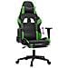 Sedia Da Gaming Con Poggiapiedi Nero E Verde In Similpelle - Foto miniatura 2
