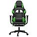Sedia Da Gaming Con Poggiapiedi Nero E Verde In Similpelle - Foto miniatura 4