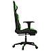 Sedia Da Gaming Con Poggiapiedi Nero E Verde In Similpelle - Foto miniatura 10