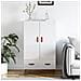 Credenza Bianco Lucido 69,5x31x115 Cm In Legno Multistrato - Foto miniatura 1