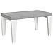 Tavolo Allungabile 90x160/264 Cm Spimbo Mix Piano Bianco Frassino - Gambe Noce - Cemento /bianco Frassino - Foto miniatura 3