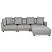 Divano Angolare 3 Posti Con Ottomano Tessuto Grigio Chiaro Sigtuna - Foto miniatura 2