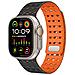 Cinturino Magnetico Traspirante Per Apple Watch Serie 1-9 Generazioni 42/44/45mm Black+orange - Foto miniatura 7