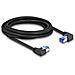 Cavo di rete RJ45 Cat. 6A S /FTP angolato destro /sinistro 3 m nero - Foto miniatura 1