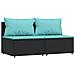 Divani Centrali da Giardino con Cuscini 2pz in Polyrattan Nero - Foto miniatura 1