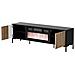 RTV Cabinet MERCI 180 x 40 x 53,5 cm nero /rovere artigianale + camino - Foto miniatura 2
