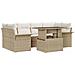 Set Divano da Giardino a 7 Pezzi con Cuscini Beige in Rattan Sintetico - Foto miniatura 1