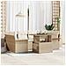 Set Divano da Giardino a 7 Pezzi con Cuscini Beige in Rattan Sintetico - Foto miniatura 2