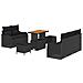 Set Divano Giardino  8 Pezzi con Cuscini Rattan Nero Polyrattan Acacia, Divano Giardino  2 Posti con Cuscini Rattan Nero Polyrattan, Set Pranzo Giardino  3 Pezzi con Cuscini Rattan Nero Polyrattan Acacia - Foto miniatura 1