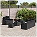 Set Divano Giardino  8 Pezzi con Cuscini Rattan Nero Polyrattan Acacia, Divano Giardino  2 Posti con Cuscini Rattan Nero Polyrattan, Set Pranzo Giardino  3 Pezzi con Cuscini Rattan Nero Polyrattan Acacia - Foto miniatura 3