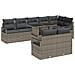 Set Divano da Giardino 9 Pezzi con Cuscini Grigio Polirattan - Foto miniatura 1