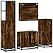 Set Mobili da Bagno 4 pz Rovere Fumo in Legno Multistrato - Foto miniatura 8