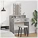 Tavolo da trucco vitaXL con luci LED Grigio cemento 79x41x140 cm - Foto miniatura 2