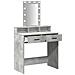 Tavolo da trucco vitaXL con luci LED Grigio cemento 79x41x140 cm - Foto miniatura 4