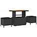 Set Divano da Giardino con cuscino 10 pcs Nero Poly Rattan - Foto miniatura 4