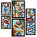 Set Di 6 Stampe Lady Mazarelli In Dipinti Decorativi Estetici Astratti Femminili Per Il Tuo Soggiorno Di Casa A3 & A4 Cornice Nera - Foto miniatura 1