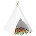 Tenda Teepee Bianco 120 x 120 x 150 cm Tessuto e Plastica - Foto miniatura 1