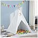 Tenda Teepee Bianco 120 x 120 x 150 cm Tessuto e Plastica - Foto miniatura 2
